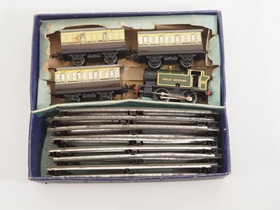 Lot 599 - A HORNBY O gauge clockwork GWR tank passenger...