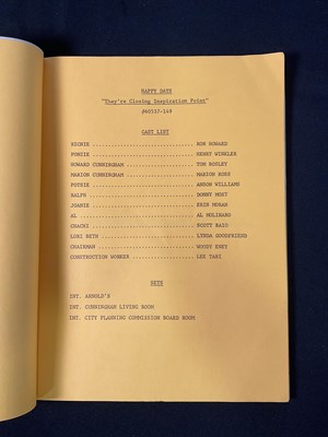 Lot 15 - An original revised script for HAPPY DAYS, for...