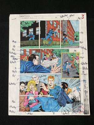 Lot 297 - ORIGINAL COMIC BOOK ART - Two pages of MARVEL...