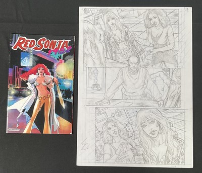 Lot 292 - A page of original comic book artwork from RED...