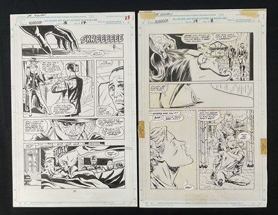 Lot 302 - ROBOCOP - Two pages of original comic book art...