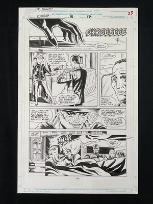 Lot 302 - ROBOCOP - Two pages of original comic book art...
