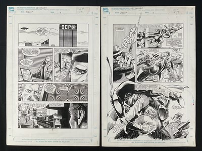 Lot 303 - ROBOCOP - Two pages of Original comic book art...