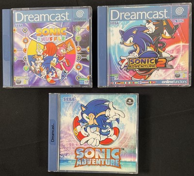 Lot 410 - DREAMCAST - A trio of Sonic video games for...