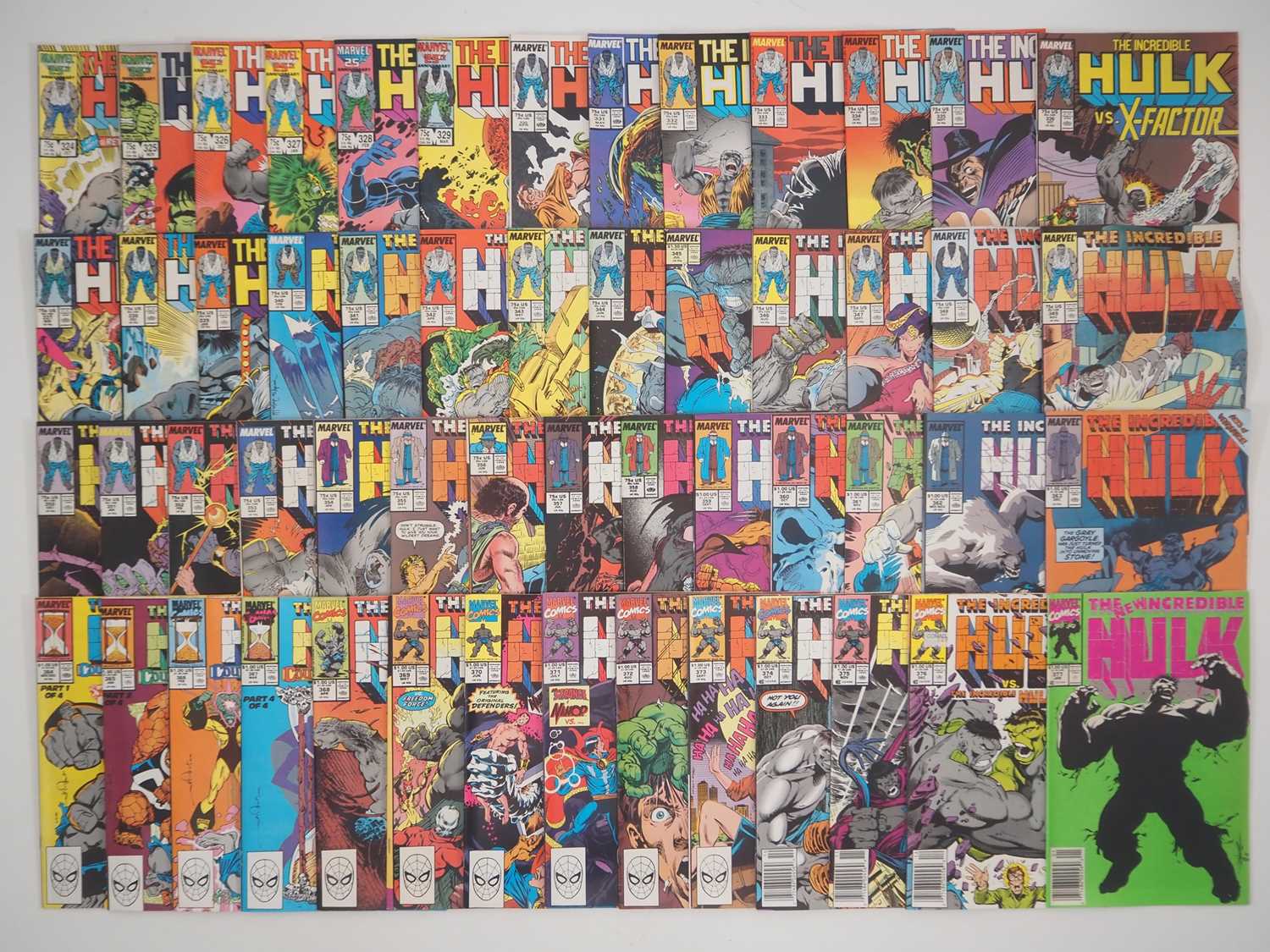 Lot 34 - INCREDIBLE HULK #324 to 377 (54 in Lot) -...