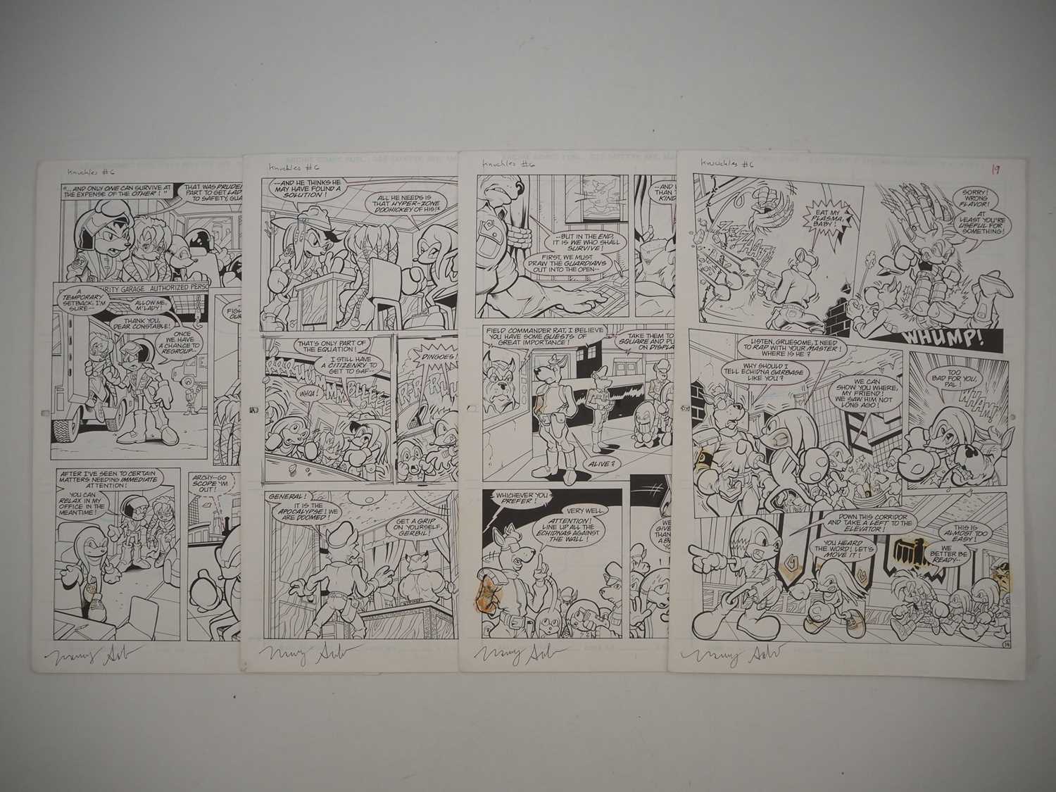 Lot 157 - MANNY GALAN ORIGINAL ART FOR KNUCKLES THE...