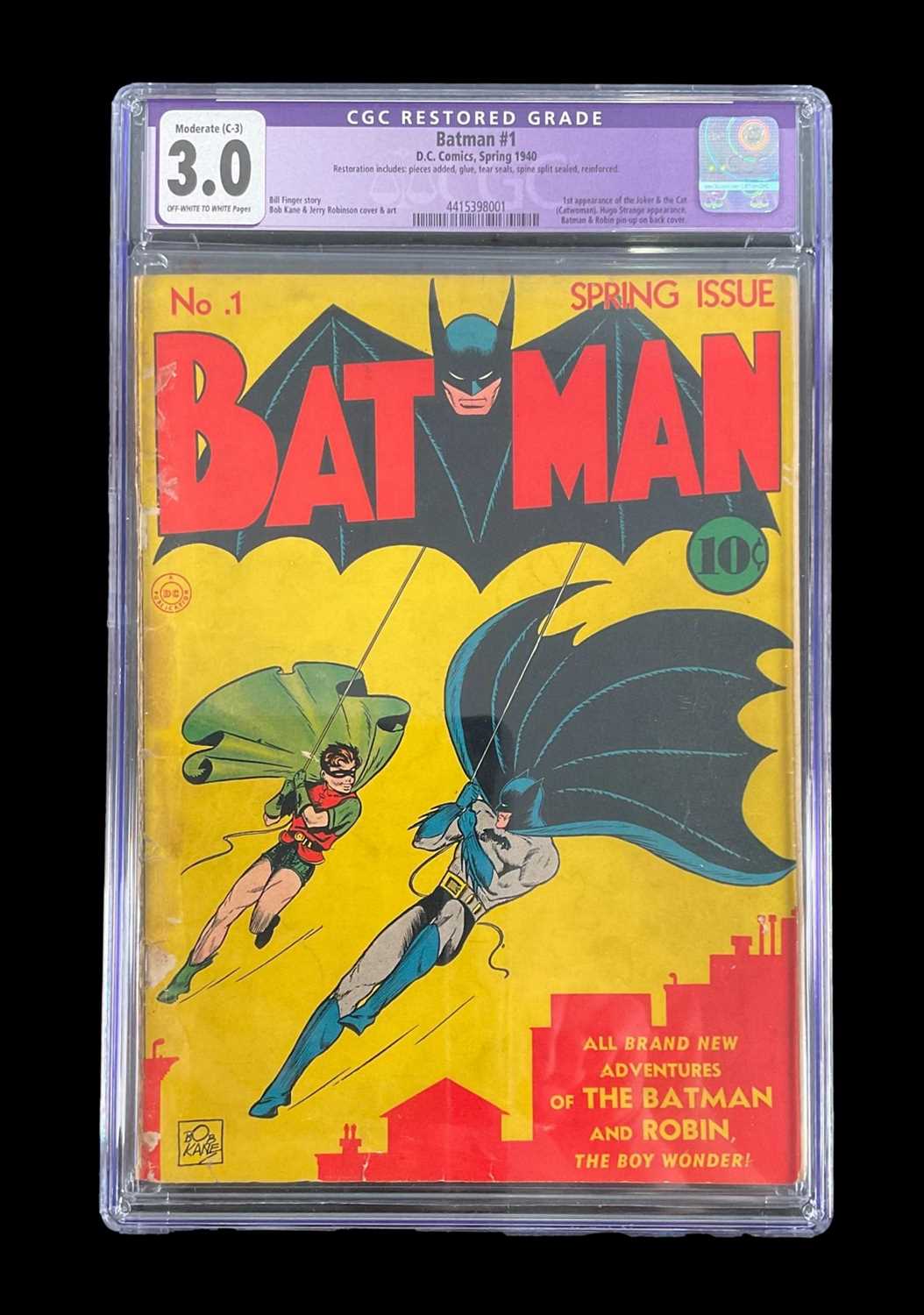 Lot 517 - BATMAN #1 (1940 - DC) - GRADED 3.0 (RESTORED C-...