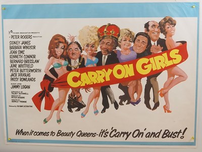 Lot 6 - CARRY ON GIRLS (1973) UK Quad film poster,...