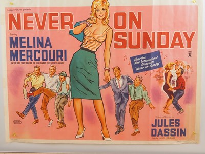 Lot 19 - NEVER ON SUNDAY (1960) - UK Quad film poster -...