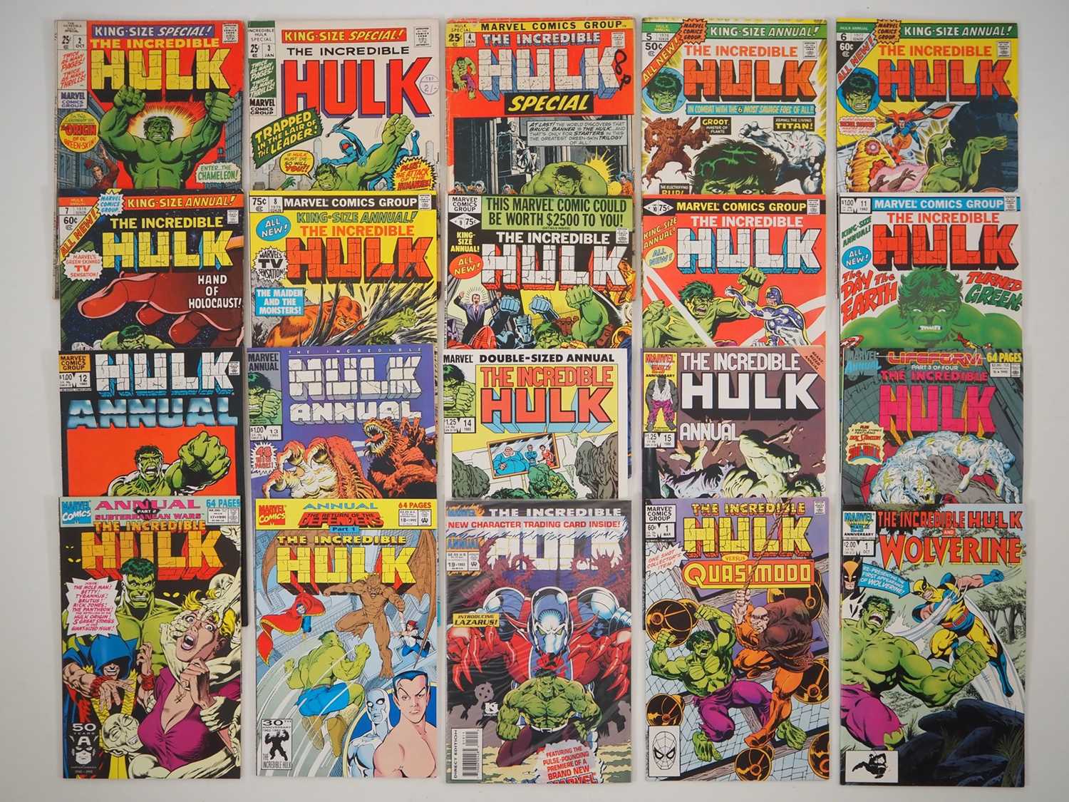 Lot 41 - INCREDIBLE HULK ANNUAL #2 to 19 + INCREDIBLE...