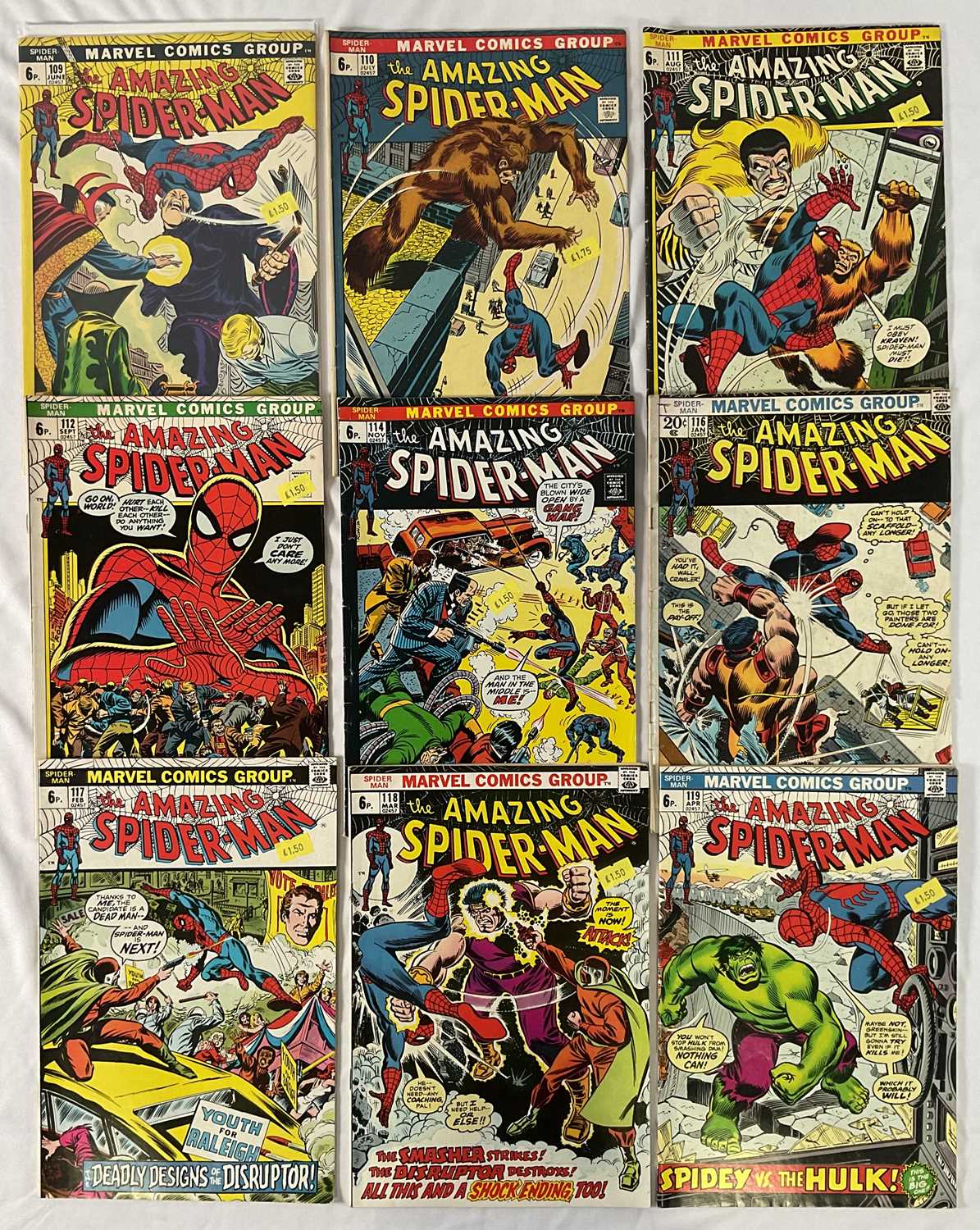 Lot 318 - AMAZING SPIDER-MAN #109, 110, 111, 112, 114,...
