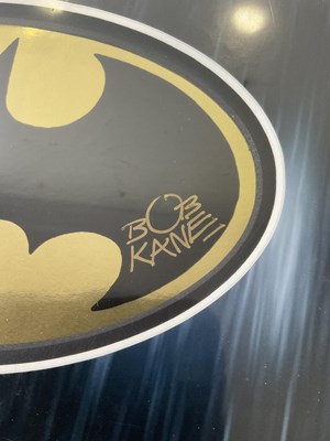 Lot 131 - BOB KANE - An autographed Batman logo plaque...