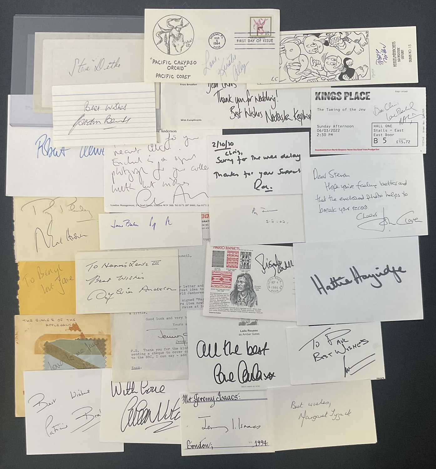 Lot 23 - A collection of celebrity autographs on