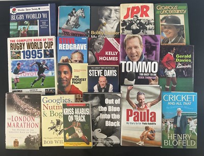 Lot 13 - A group of mixed sporting autographed books...