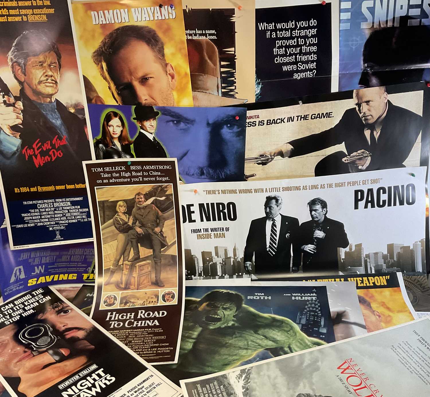 Lot 42 - An excitement of Action film posters to...