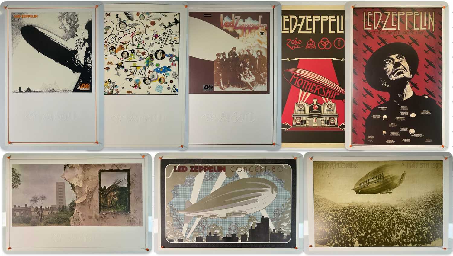 Led Zeppelin Relics Lot 393 - LED ZEPPELIN - A group of eight lithographs