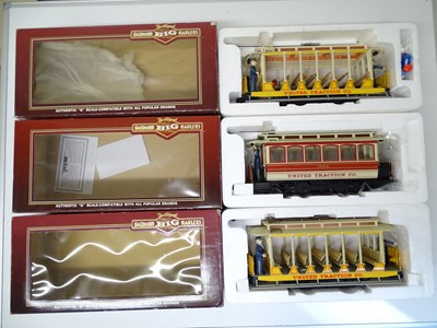 Lot 669 - G SCALE MODEL RAILWAYS: A group of three tram...