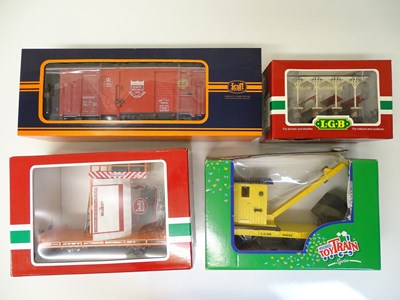 Lot 671 - G SCALE MODEL RAILWAYS: A group of wagons...