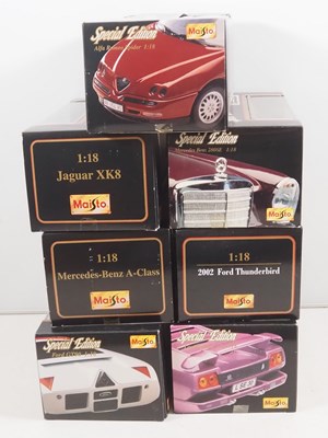 Lot 6 - A group of MAISTO 1:18 scale diecast cars, all...