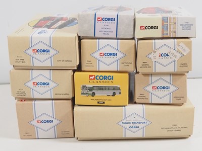 Lot 8 - A selection of 11 CORGI CLASSICS buses and...