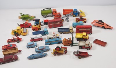 Lot 13 - A group of playworn diecast cars, lorries,...