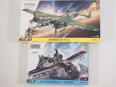 Lot 159 - A pair of COBI building block aircraft sets...