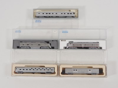 Lot 172 - A group of American Outline N gauge diesel...