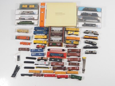 Lot 191 - A group of American Outline N gauge diesel...