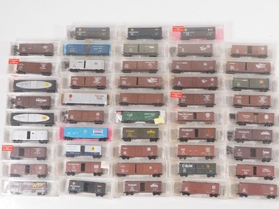 Lot 205 - A group of American Outline N gauge Boxcars by...