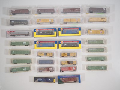 Lot 215 - A group of American Outline N gauge Boxcars by...