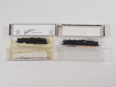 Lot 223 - A pair of American Outline N gauge steam...