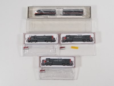 Lot 244 - A group of American Outline N gauge diesel...