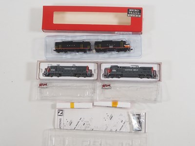 Lot 267 - A group of American Outline N gauge diesel...