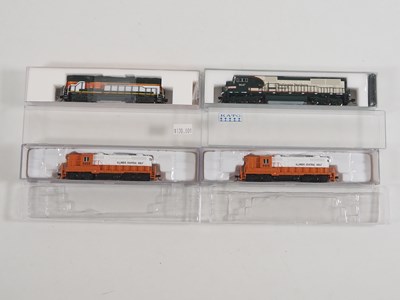 Lot 269 - A group of American Outline N gauge diesel...