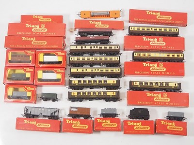 Lot 407 - A large group of TRI-ANG OO gauge wagons and...