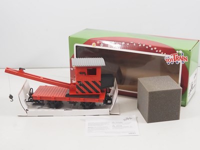 Lot 537 - An LGB G gauge 94043 Crane Car in red/black...