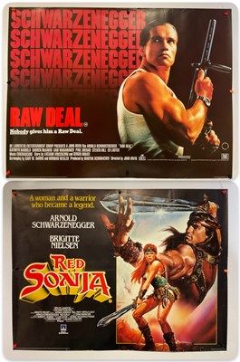 Lot 80 - ARNOLD SCHWARZENEGGER: A pair of UK Quad film...