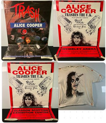 Lot 435 - ALICE COOPER TRASH - A pair of 60" x 40"...