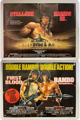 Lot 100 - RAMBO: A pair of UK Quad film posters for the...