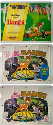 Lot 219 - WALT DISNEY: BAMBI (1942) - A group of UK Quad...