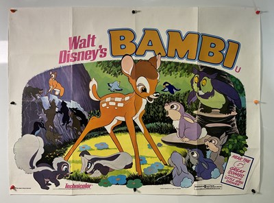 Lot 219 - WALT DISNEY: BAMBI (1942) - A group of UK Quad...