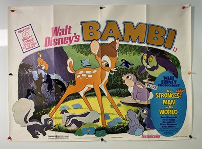 Lot 219 - WALT DISNEY: BAMBI (1942) - A group of UK Quad...