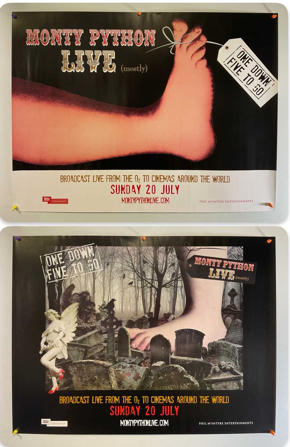 Lot 12 - MONTY PYTHON LIVE (MOSTLY) (2014) 2 x UK Quad...