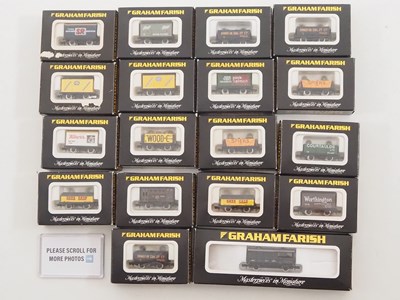 Lot 2 - A group of GRAHAM FARISH N gauge wagons in...