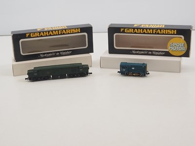 Lot 12 - A pair of GRAHAM FARISH N gauge diesel...