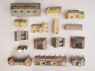 Lot 15 - A group of N gauge model buildings comprising...