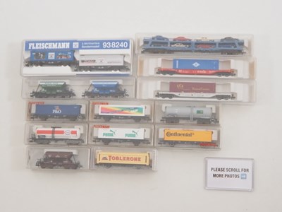 Lot 46 - A group of N gauge wagons by FLEISCHMANN,...