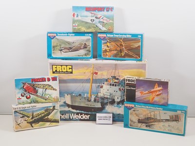 Lot 274 - A group of unbuilt plastic kits by FROG, NOVO...