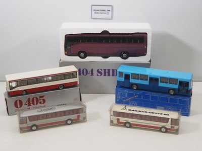 Lot 374 - A group of NZG European outline diecast buses...