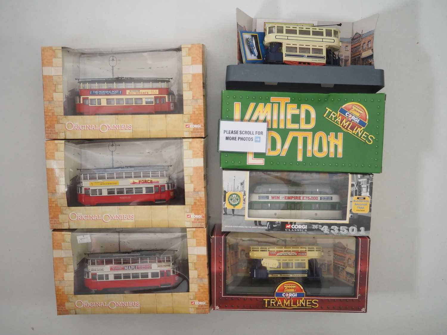Lot 387 - A group of 1:76 scale CORGI OOC diecast trams...